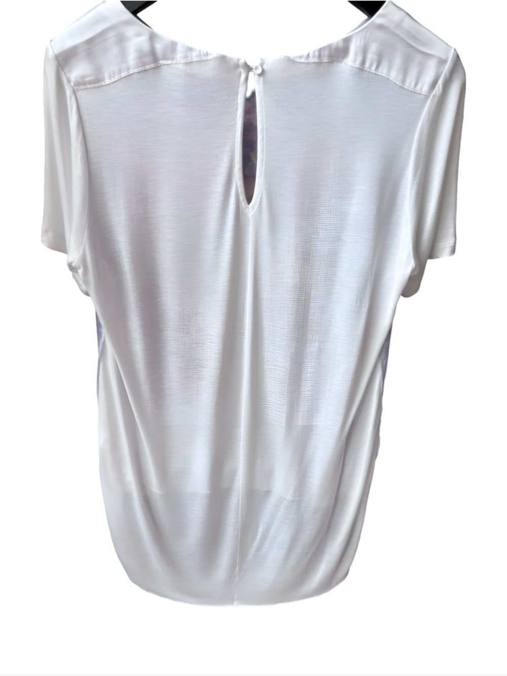 Calvin Klein Abstract Watercolor Blue Multi High-Low Blouse S - Picture 8 of 12